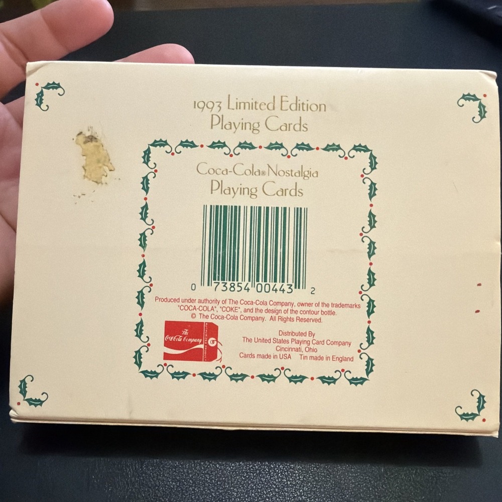 1993 Coca Cola Christmas Limited Edition Tin  2 Decks Playing Cards! - Picture 5 of 5